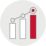 Icon of bar chart increasing