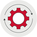 icon of cog with arrows around