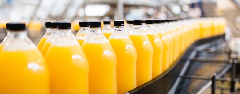 Orange juice bottling line