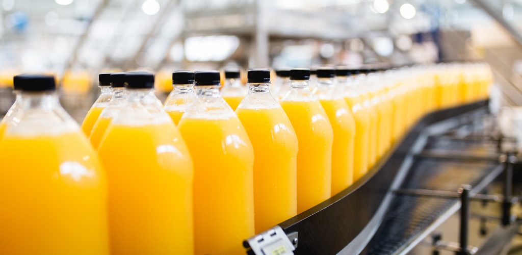 Orange juice bottling line